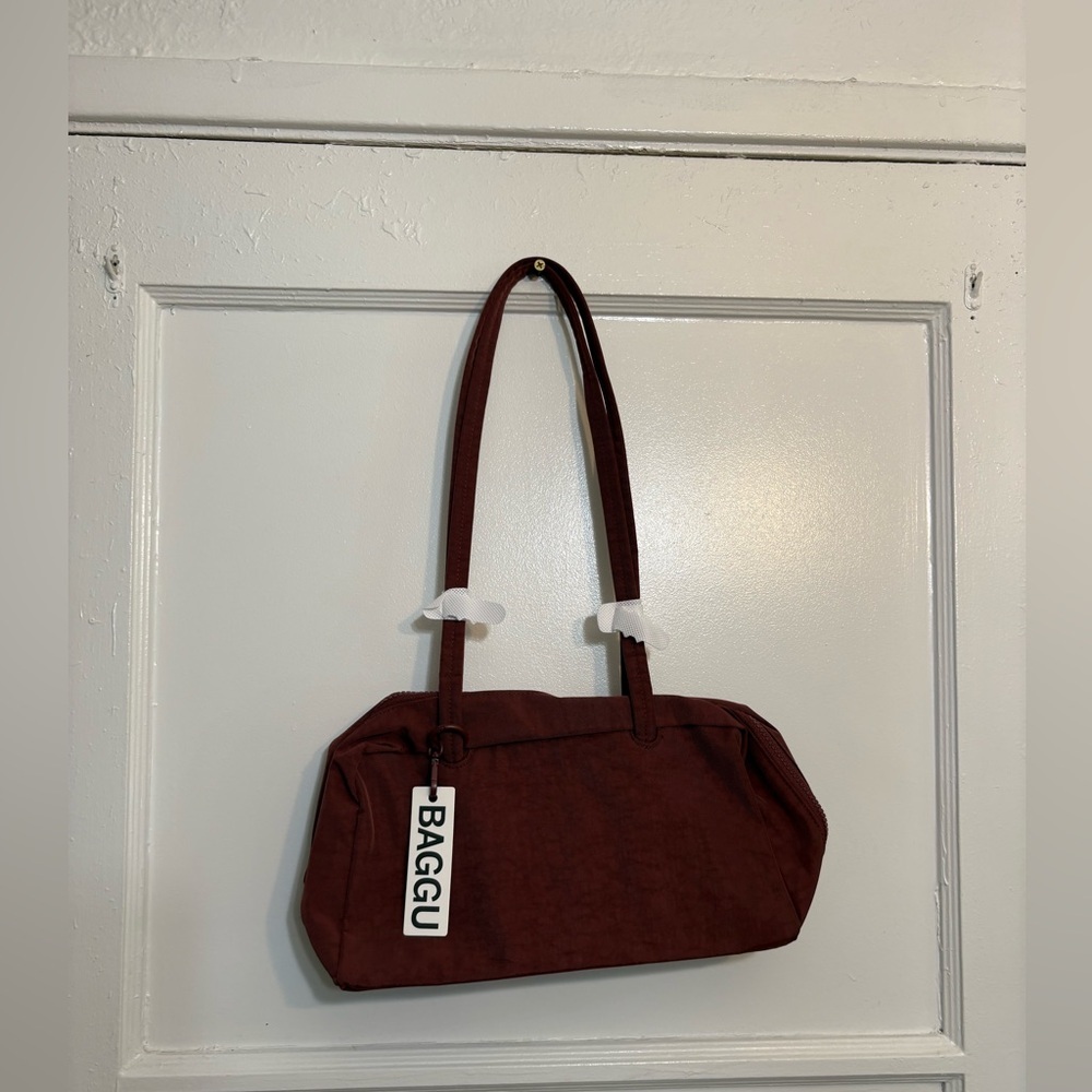 NWT Baggu Nylon Bowler Bag Color Mahogany - Picture 3 of 4